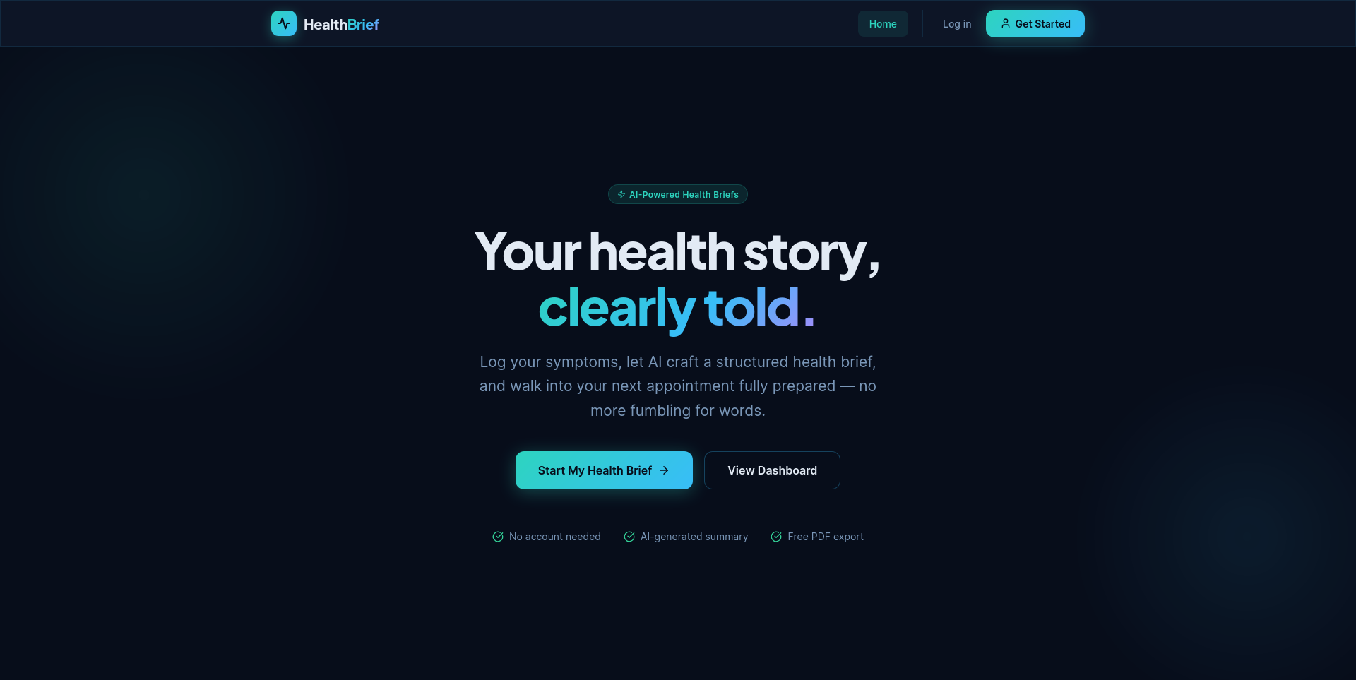 HealthBrief Home Page