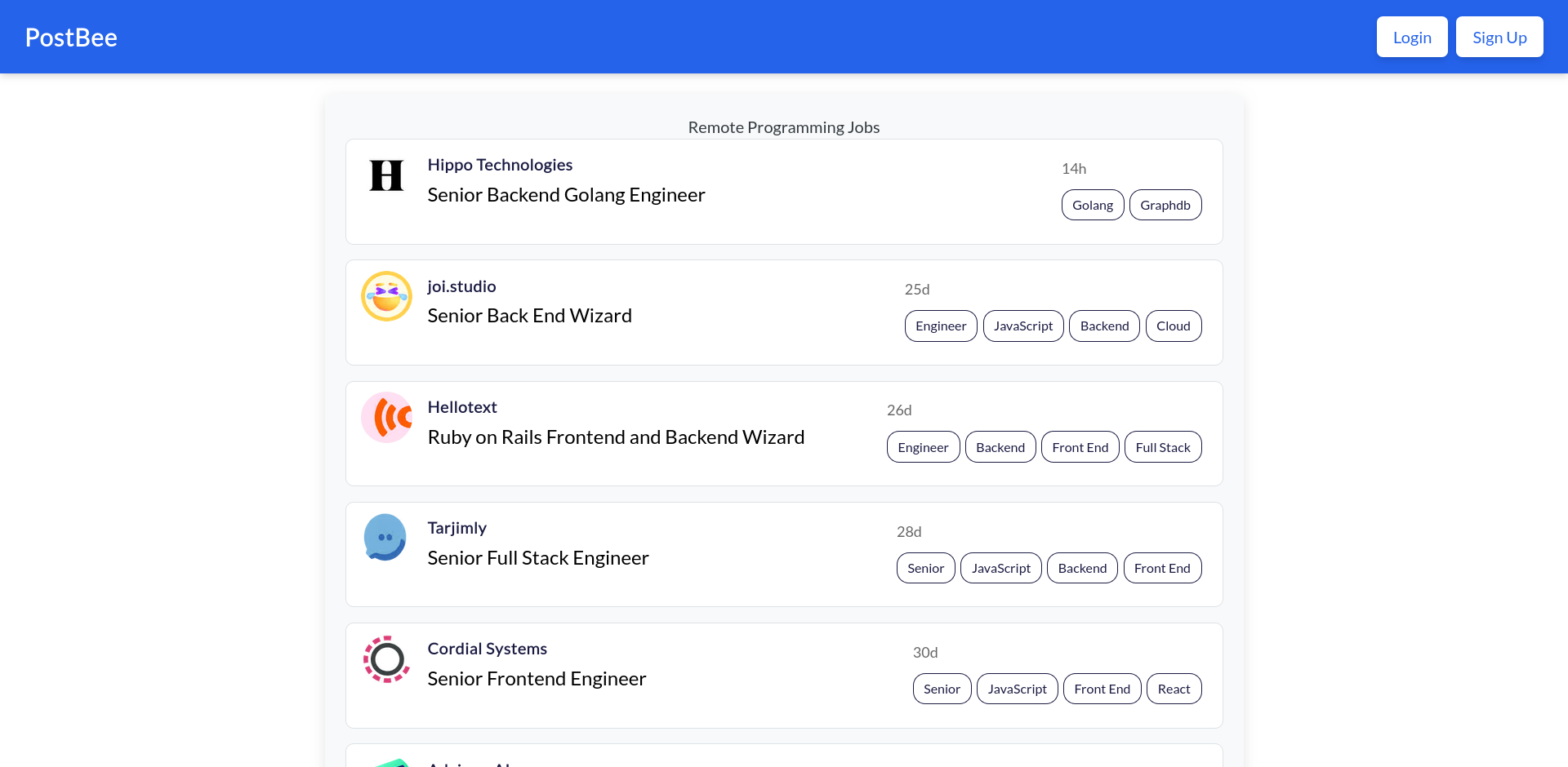 PostBee Job Board App